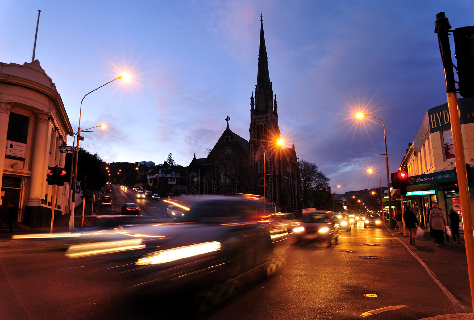 Dunedin city at night