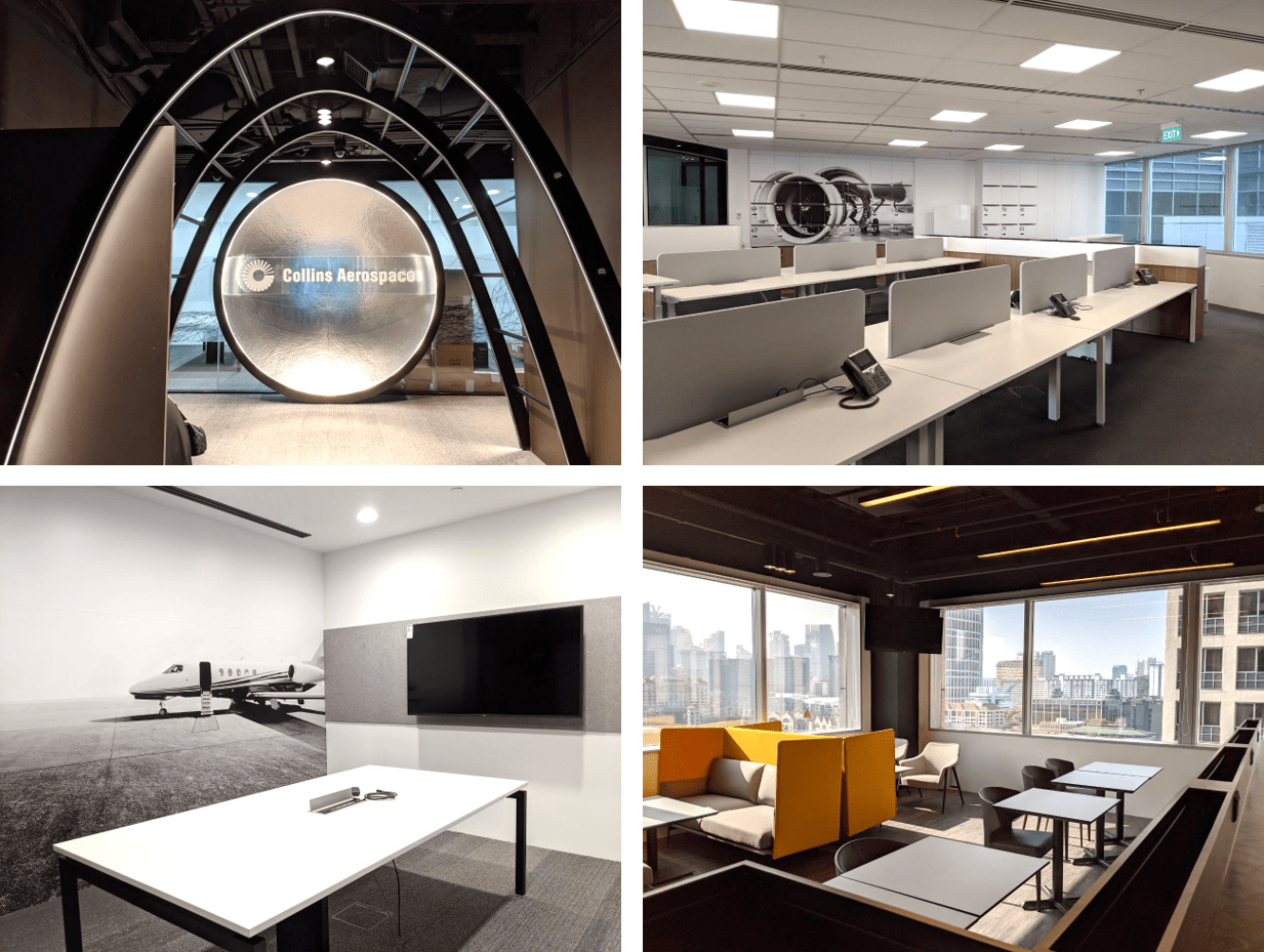 case study collins aerospace office interior photos