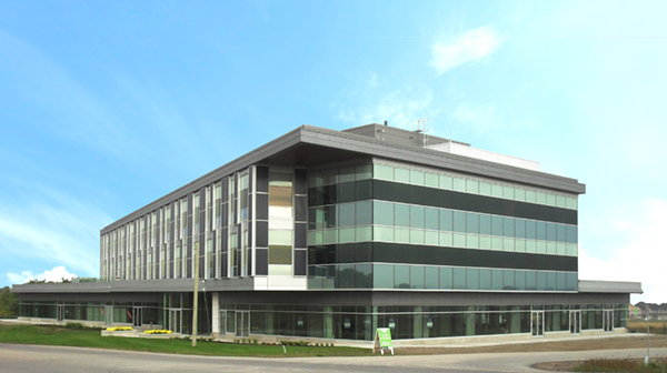 View of the West Five 'Sifton Centre' commercial building with modern contemporary design