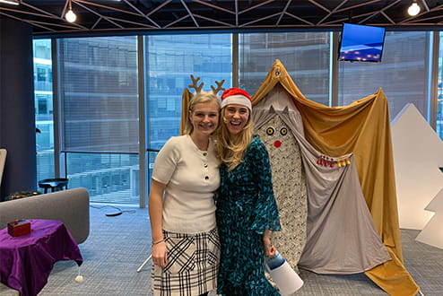 Monika Rajska-Wolińska i Agata Błaszkiewicz 6 grudnia w biurze Colliers